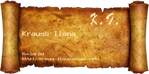 Krauss Ilona névjegykártya